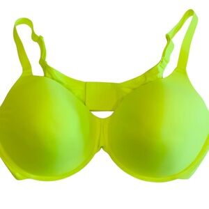 SKIMS Neon “Green Highlighter”Seamless T-Shirt Bra with Underwire